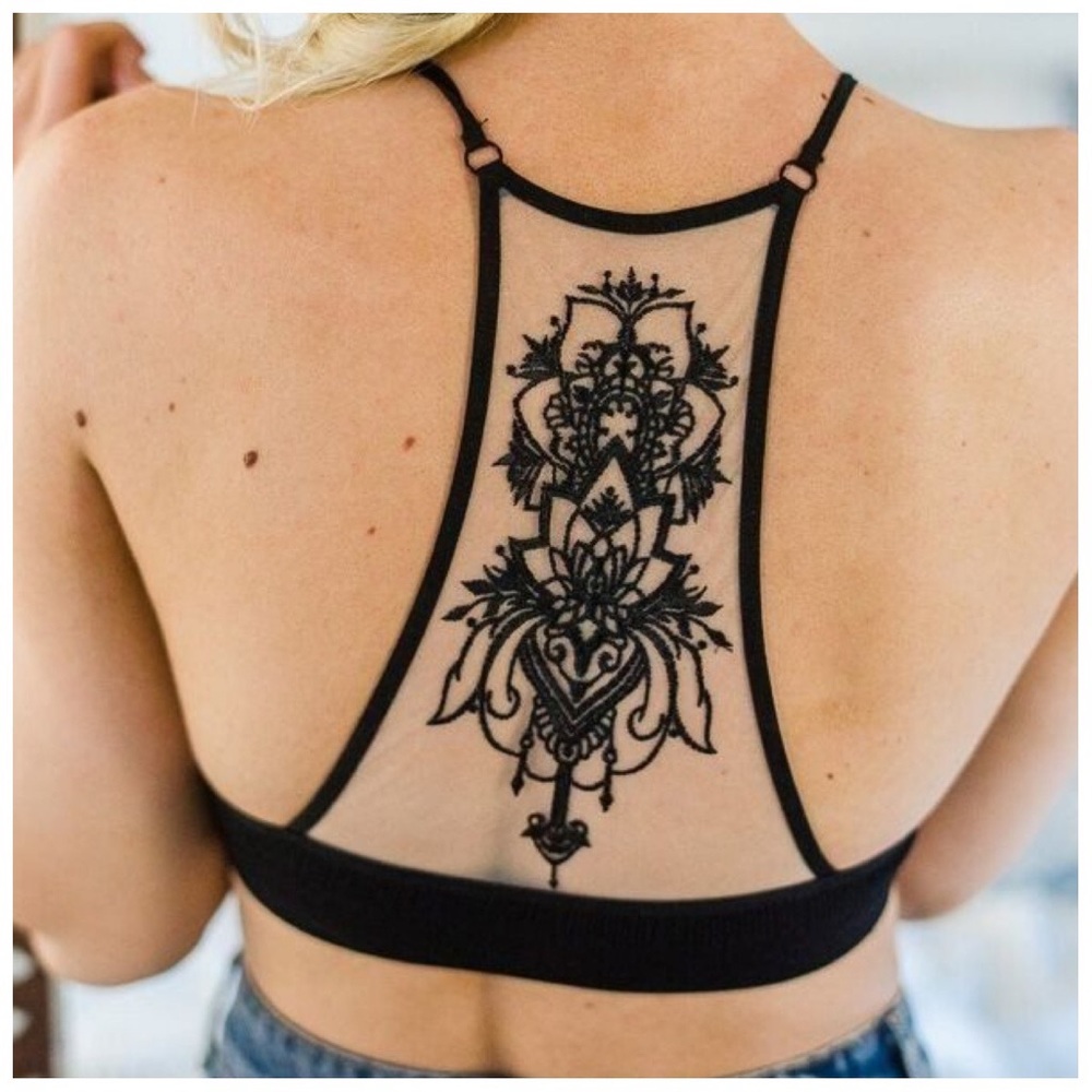 BLACK | Mesh tattoo bralette